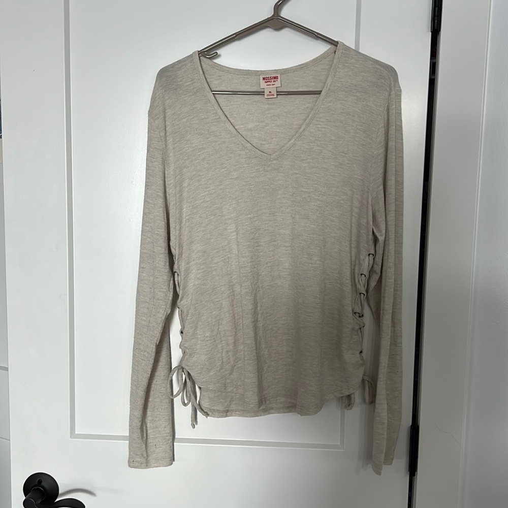 Cream crop long sleeve